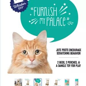 Cat Tree with Jute Posts - Cream and Brown